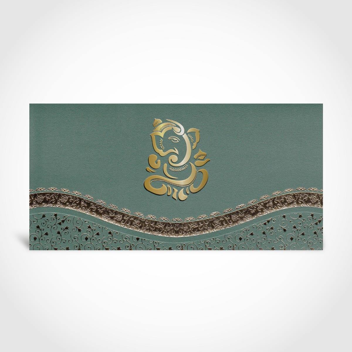 Emerald Green Hindu Wedding Card – CFK17