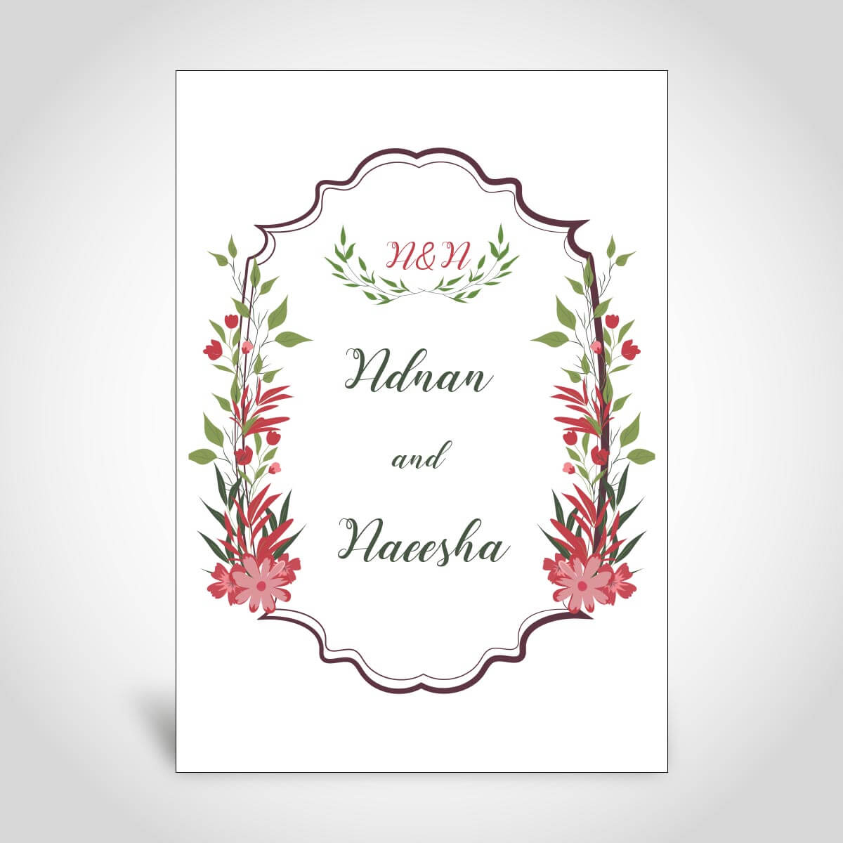 Muslim Floral Wedding Card – CFM137
