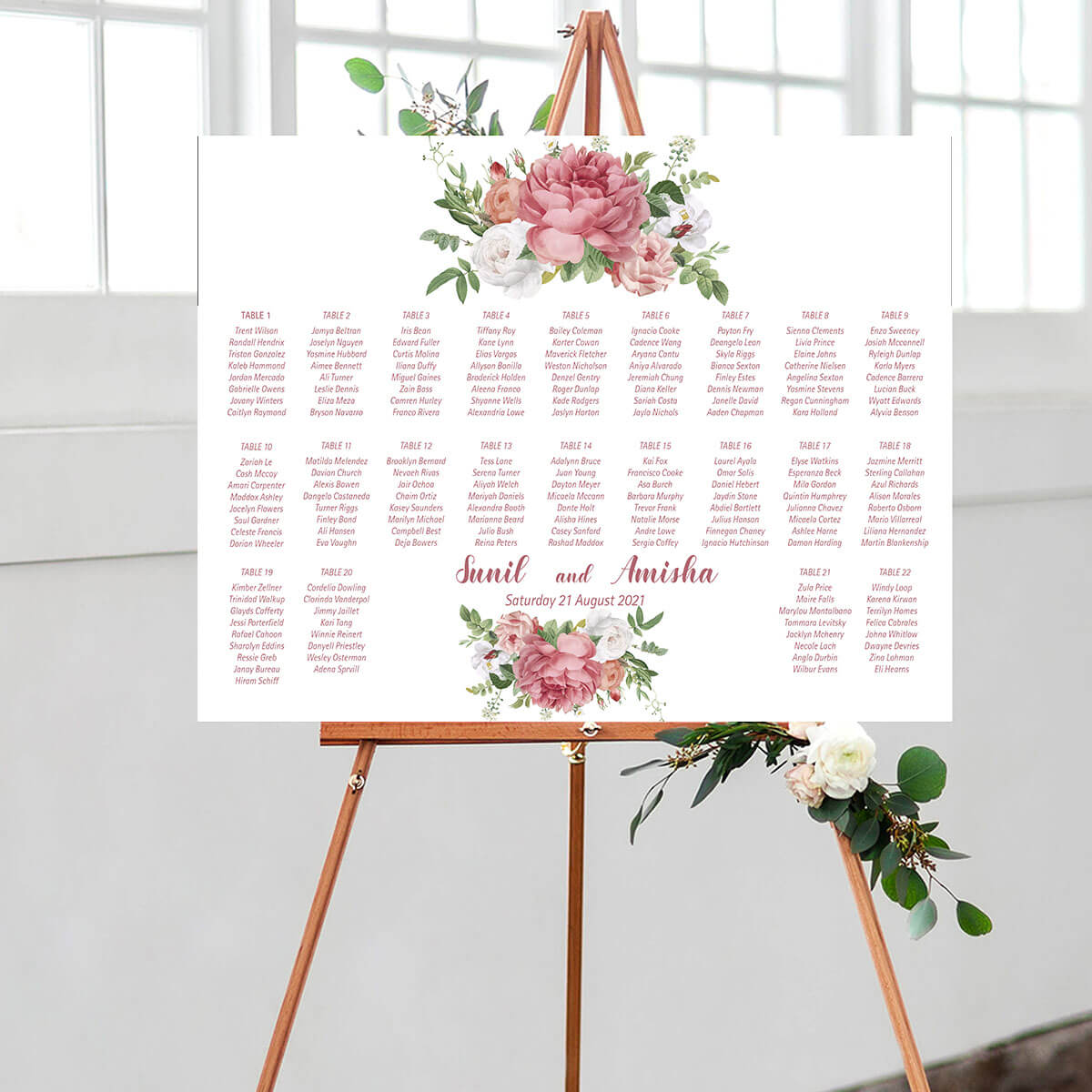 Floral Wedding Seating Chart – 11