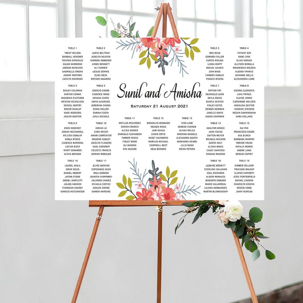 Floral Wedding Seating Chart – 8