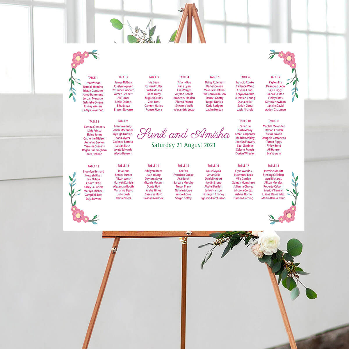 Floral Wedding Seating Chart – 5