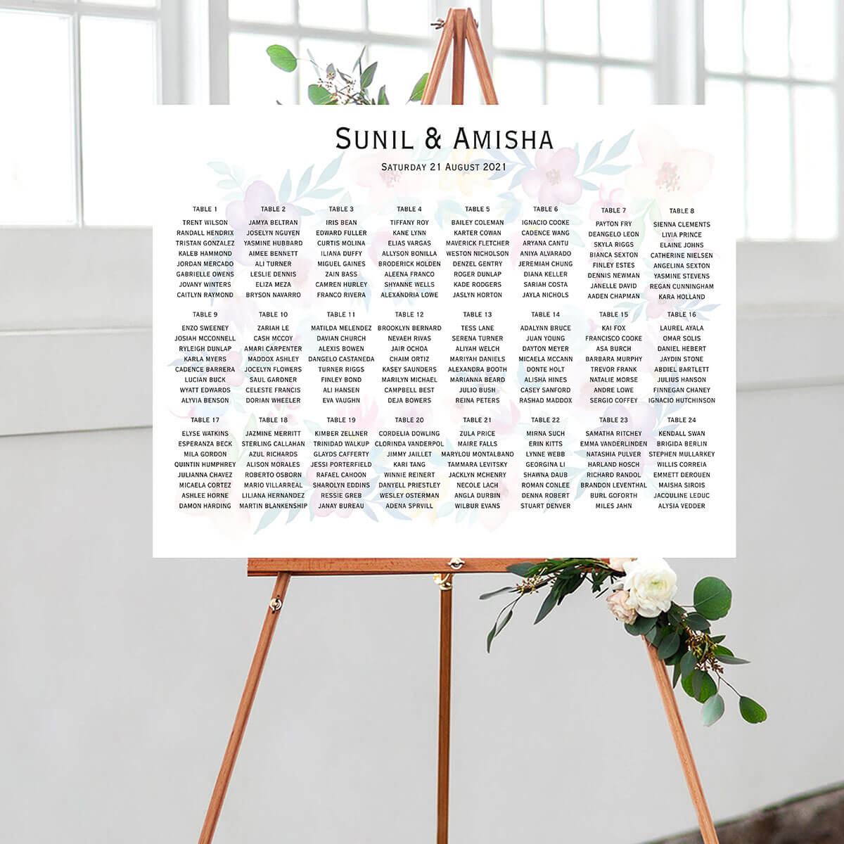 Floral Wedding Seating Chart – 6