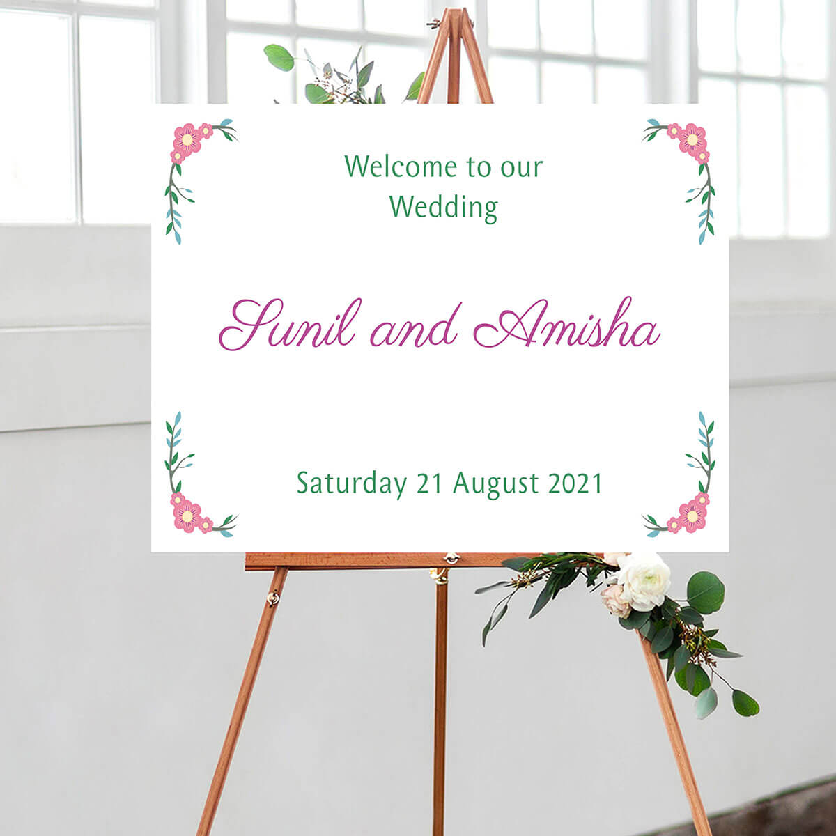 Floral Wedding Welcome Sign – 5