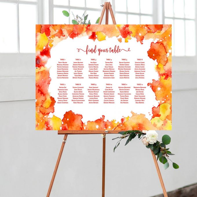 Traditional Rectangle Wedding Seating Chart – 1