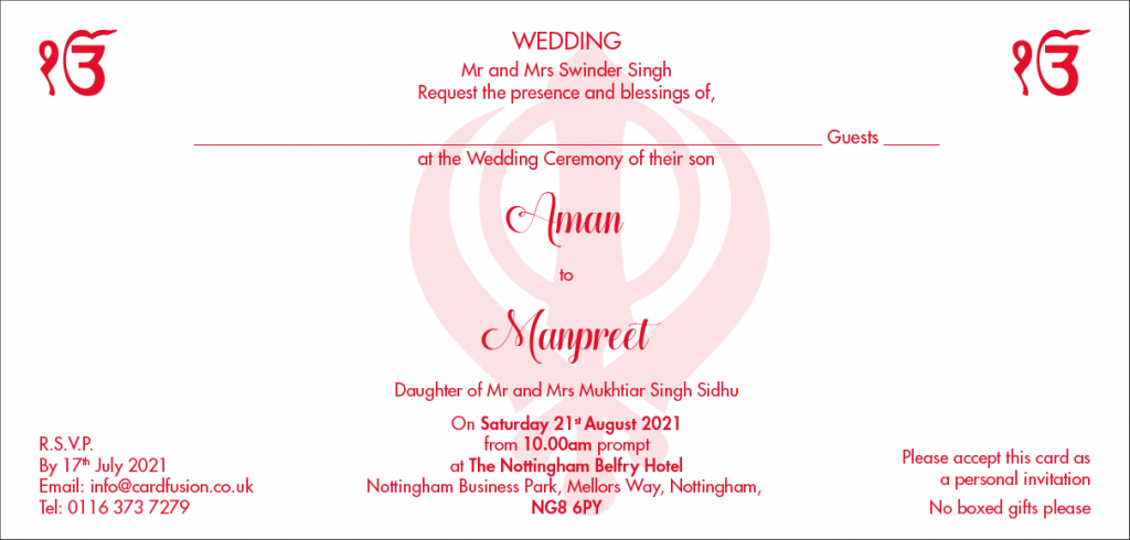 Sikh Wedding Invitation Wordings CardFusion