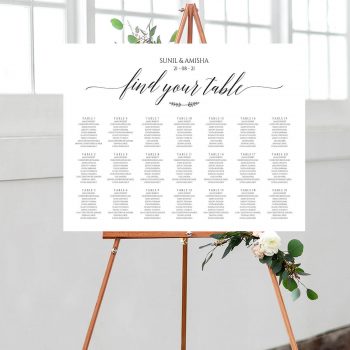 Simple and minimalist wedding table plan