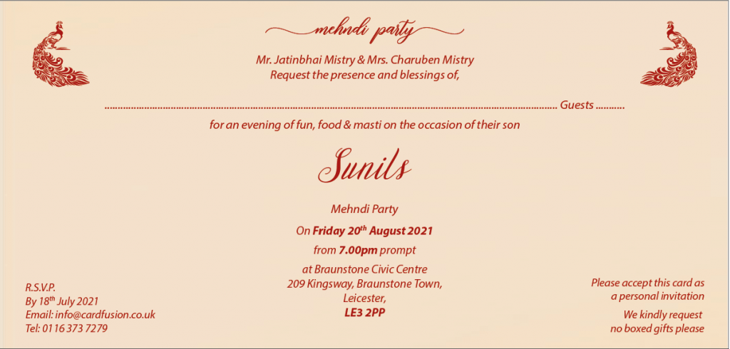 Wording for Mehndi Invitation - Wordings and Templates CardFusion