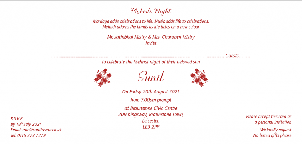 Wording for Mehndi Invitation - Wordings and Templates CardFusion
