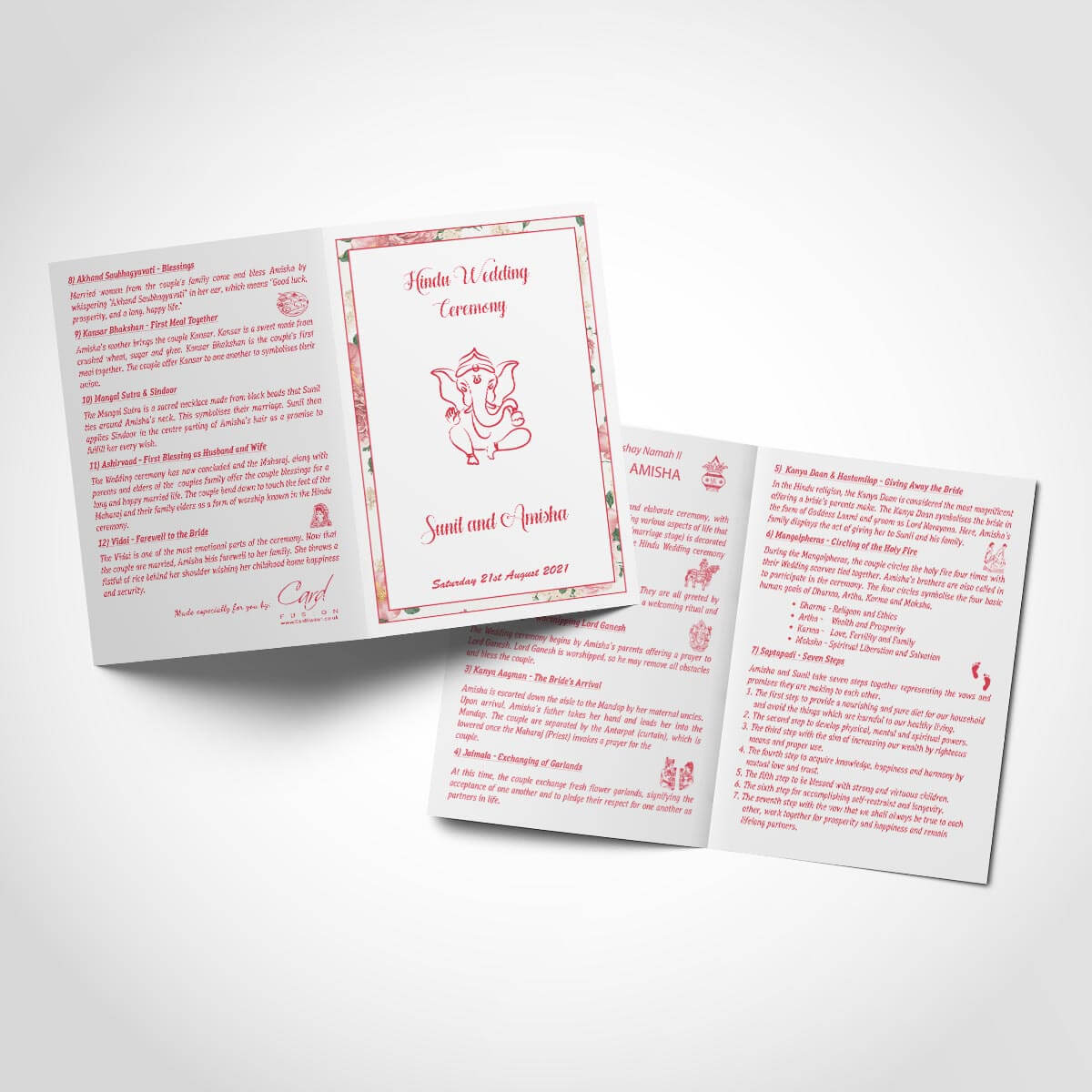 Hindu Wedding Order of Service Booklet – 2