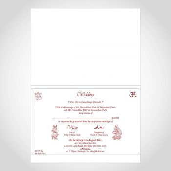 Indian wedding card - inside view