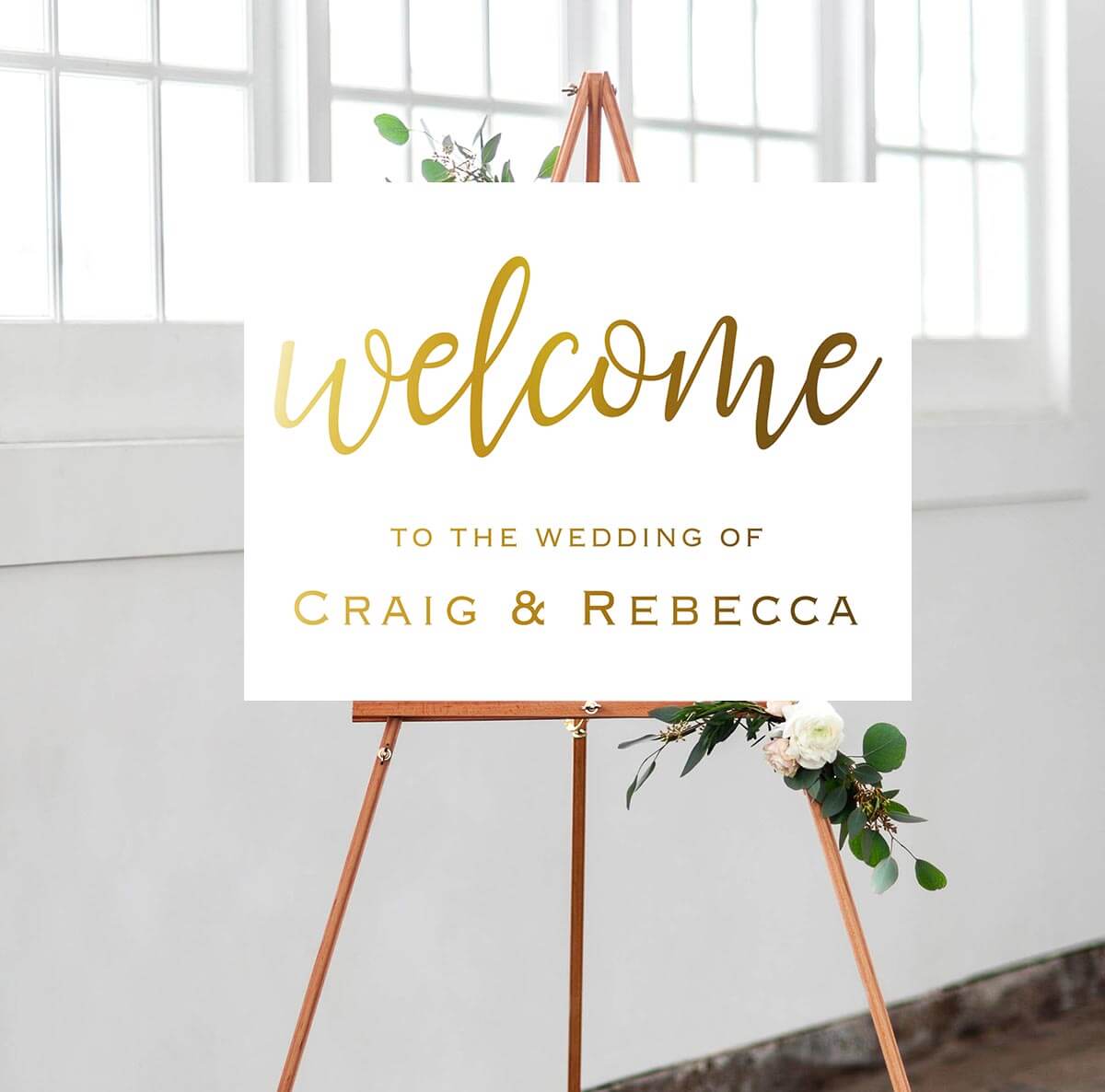 Wedding Welcome Sign (Gold Foiled) – 1