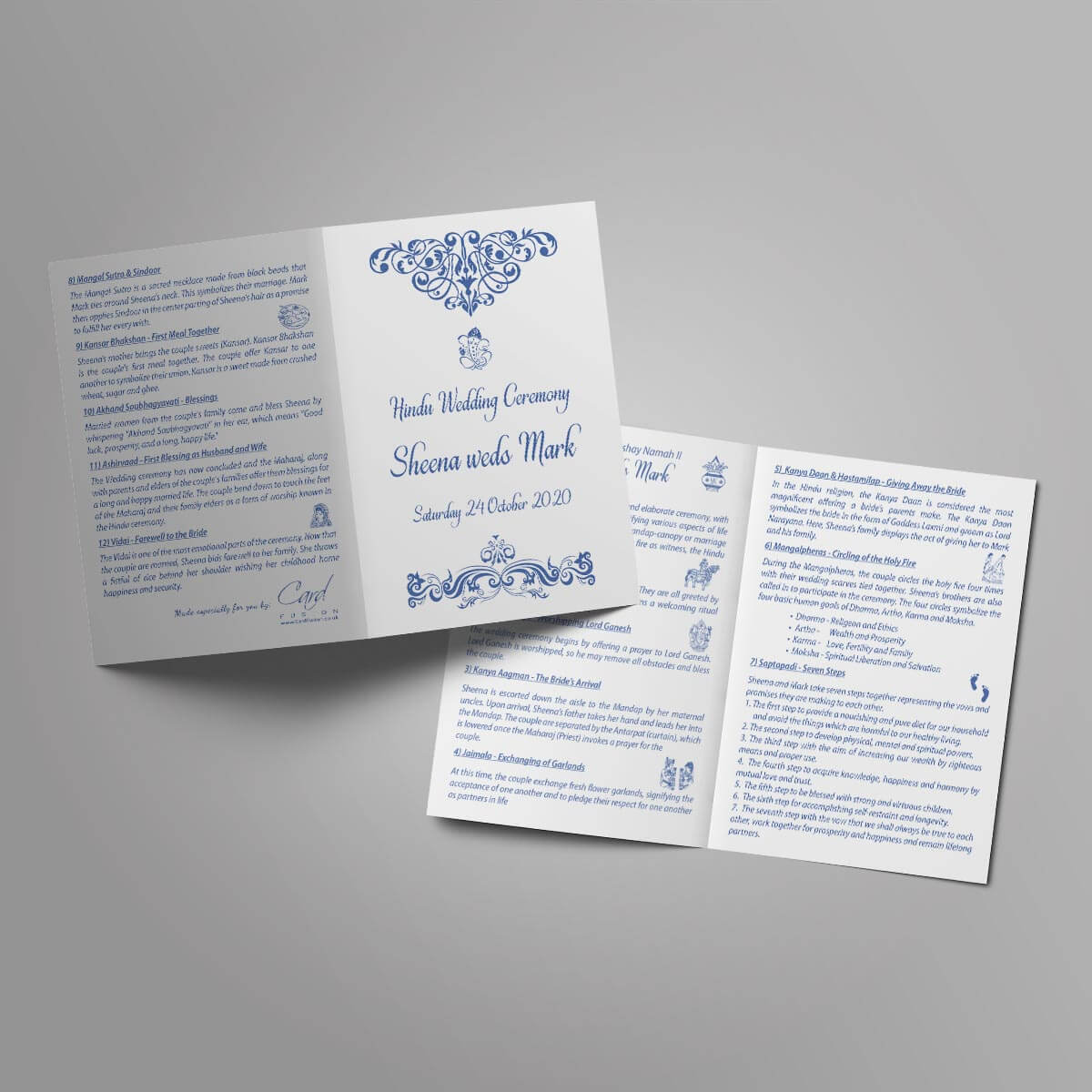 Hindu Wedding Order of Service Booklet – 7