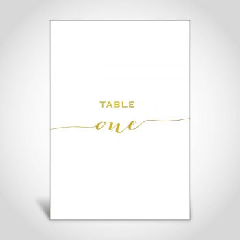 Wedding Table Number - Gold Foiled