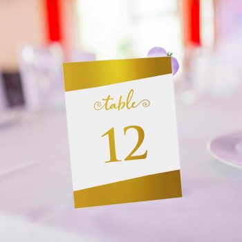 Wedding Table Number - Gold Foiled