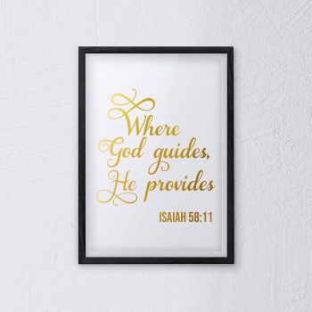 Christian Wall Art, Where God Guides, He Provides