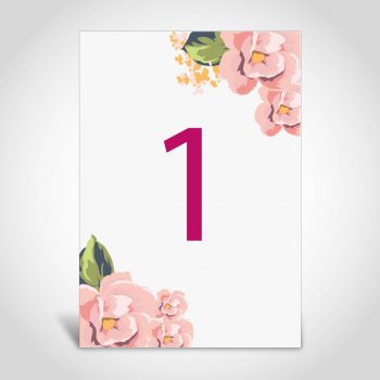 Wedding Table Number - Floral Theme