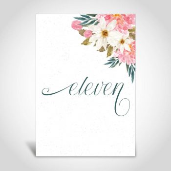 Floral Wedding Table Number