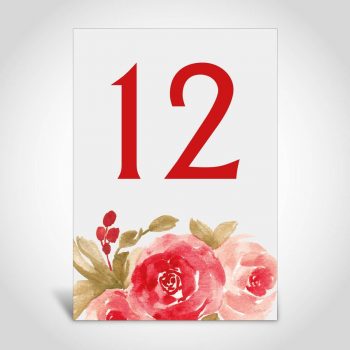 Wedding Table Number - Floral Theme