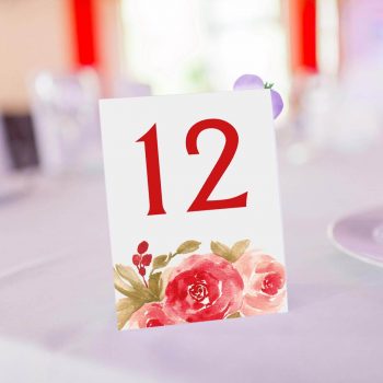 Wedding Table Number - Floral Theme