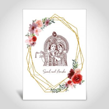 Radha Krishna Indian Wedding Card