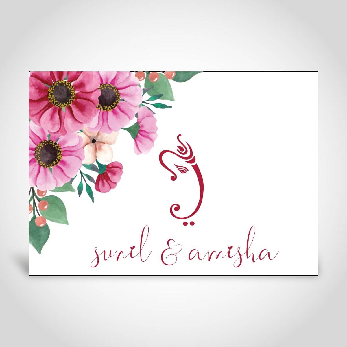 Ganesh Floral Indian Wedding Invite – CFK199