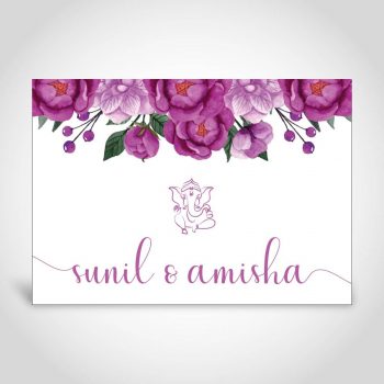 Ganesh Floral Indian Wedding Card