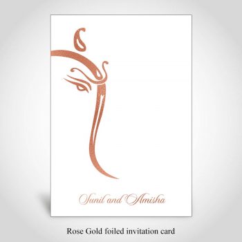 Rose Gold Foiled Hindu Wedding Invitation Card
