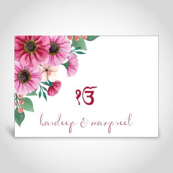 Sikh Wedding Invite - Floral with Ek Onkar