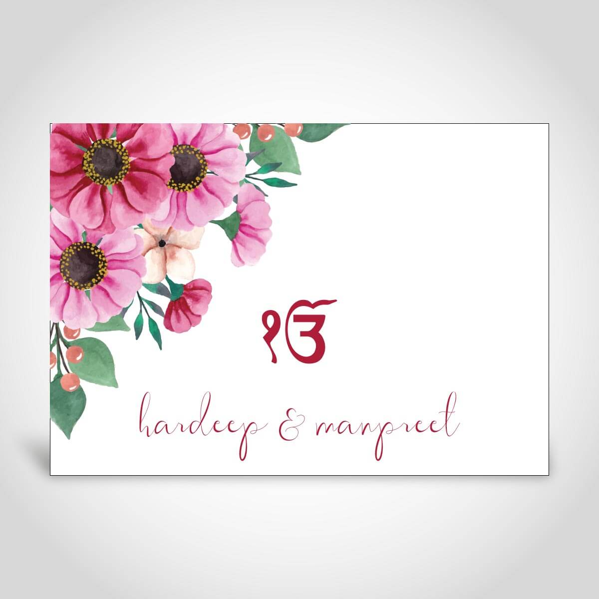 Sikh Floral Indian Wedding Invite – CFS199