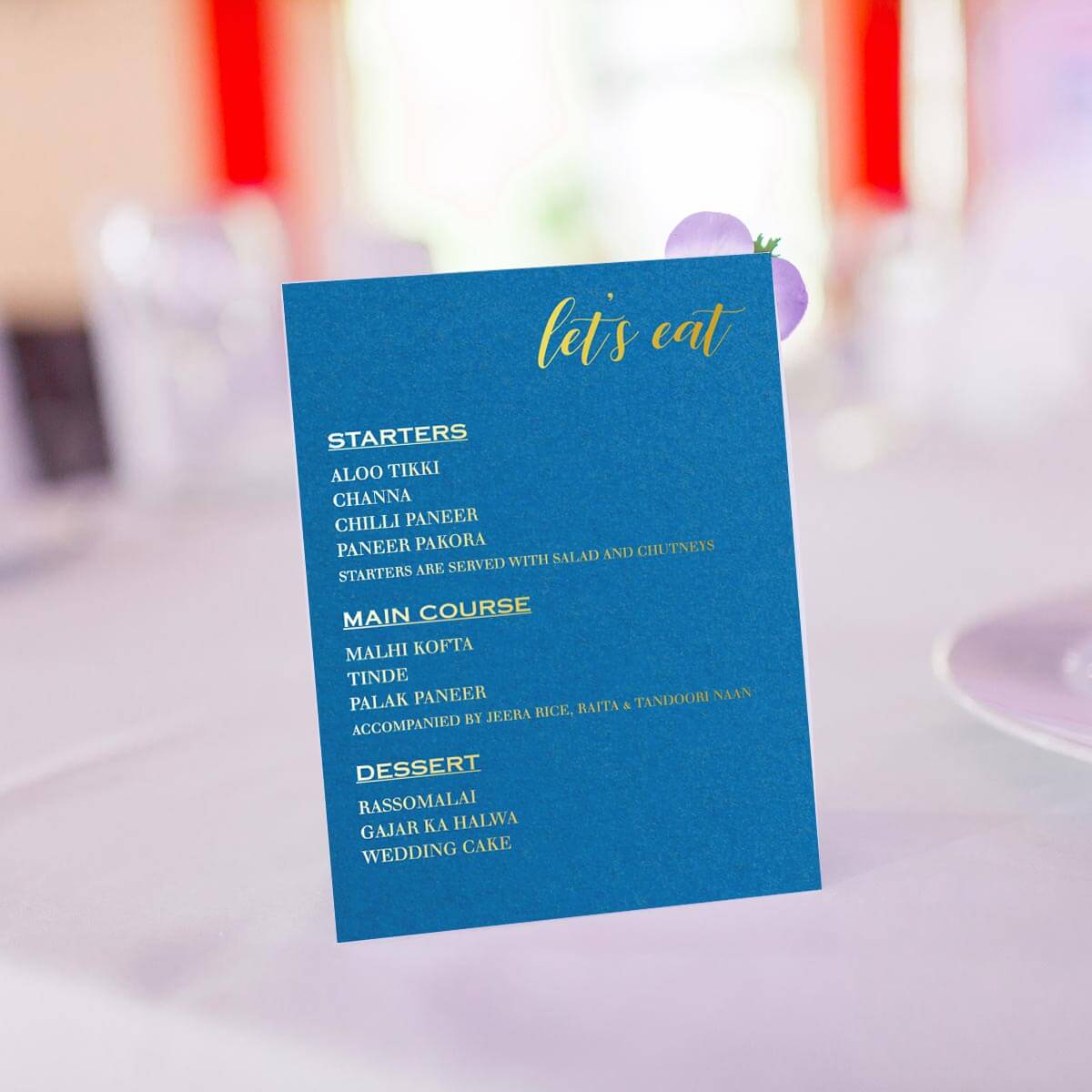 Menu Card | Evening Reception Party – Gold Foiled – 14