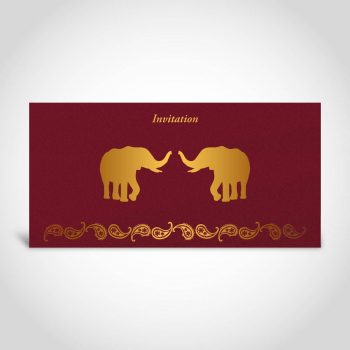 Elephant Invitation Card - Gold Foiled