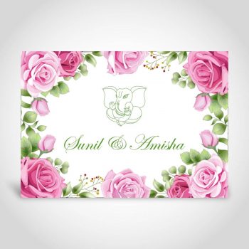 Floral Indian Wedding Invitation Card