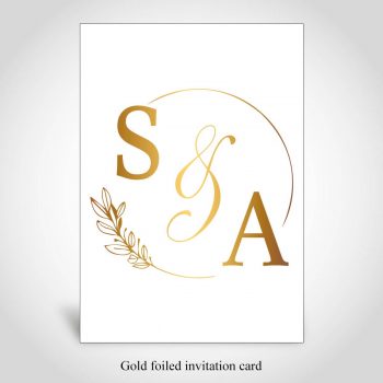 Gold foiled Indian wedding card