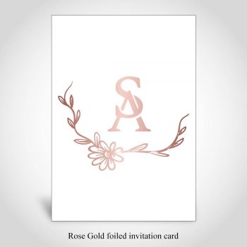 Rose gold foiled simple invitation card