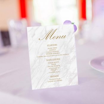 Wedding Menu Card - Marble Effect
