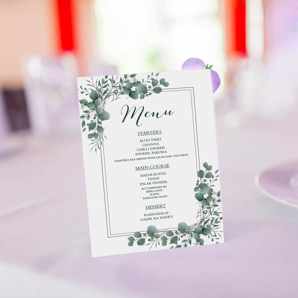 Eucalyptus Theme Wedding Menu Card – 10