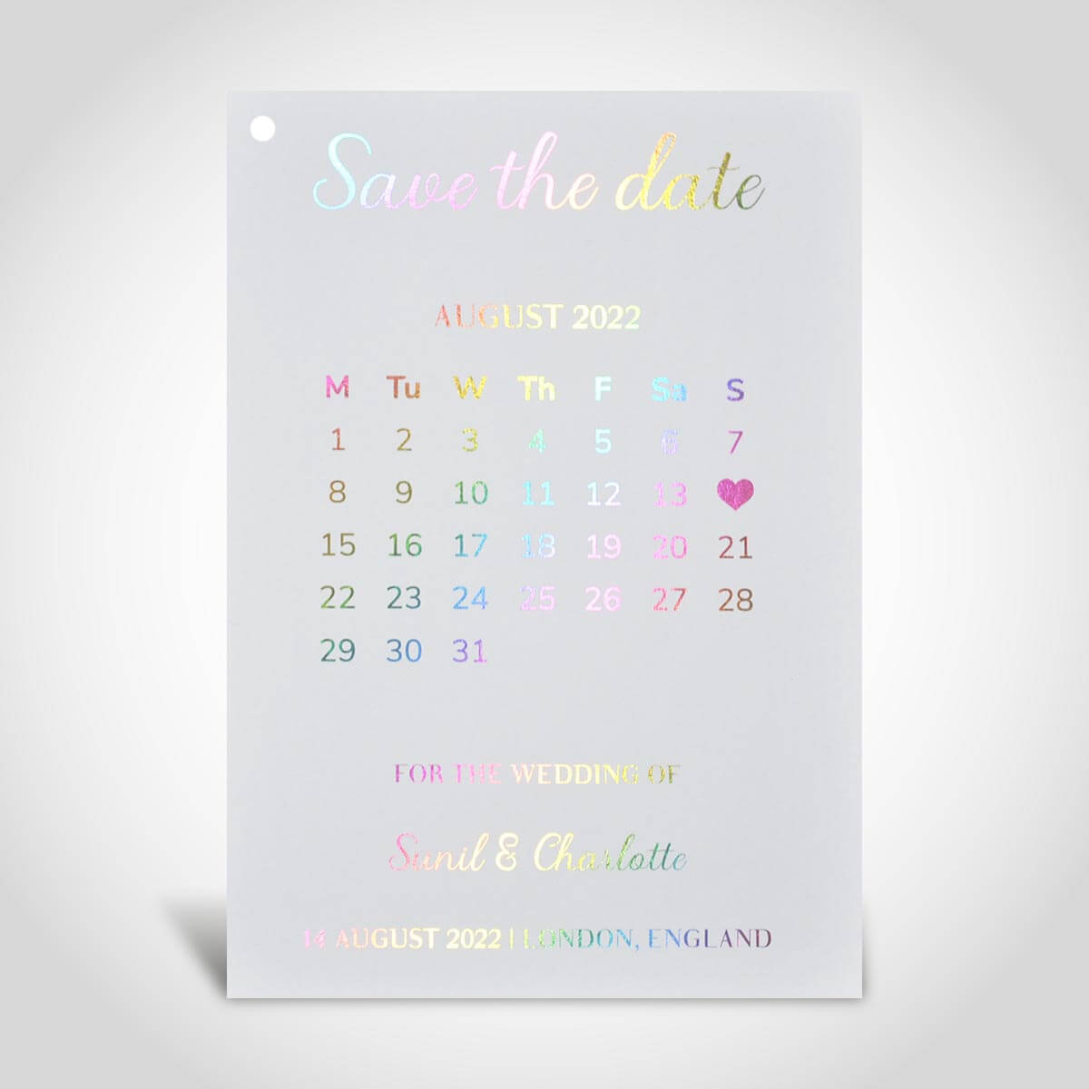 Rainbow Foiled Save the Date Card – CFSD2