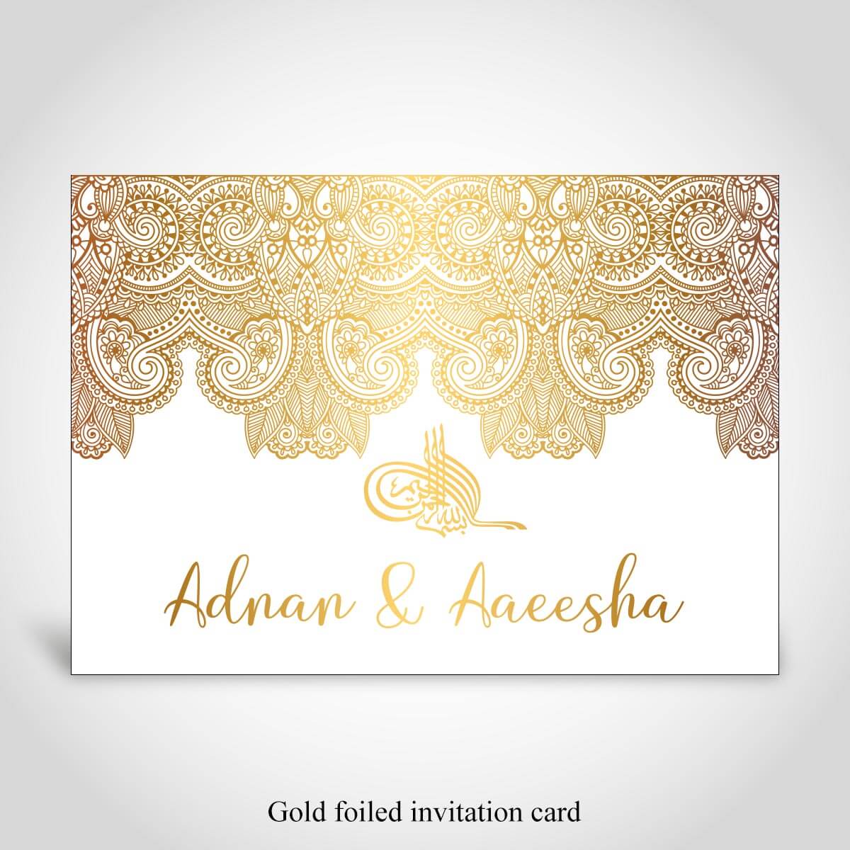 Gold Foiled Islamic Wedding Card – CFM248