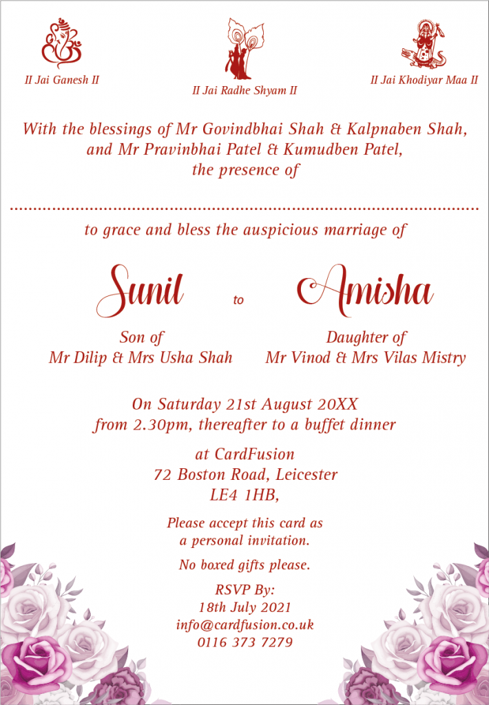 Hindu Wedding Invitation Wordings CardFusion