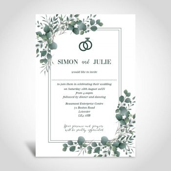 Eucalyptus wedding invitation