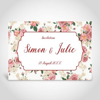 Floral wedding invitation card