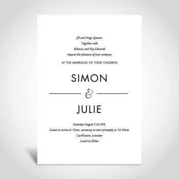 Minimalist Black and White Wedding Invitation