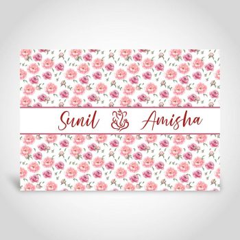 Floral pattern Hindu wedding card