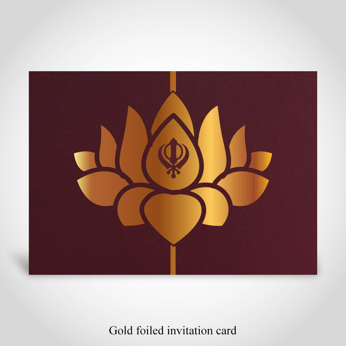 Sikh Wedding Invite, Gold Foiled, CFS368