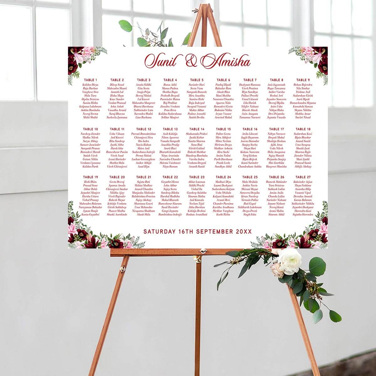 Wedding Seating Chart – Floral – 31