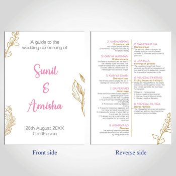 hindu wedding-ceremony program botanical flowers
