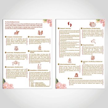 hindu wedding-ceremony program pink floral