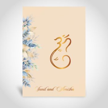 Gold foiled Hindu wedding invitation card